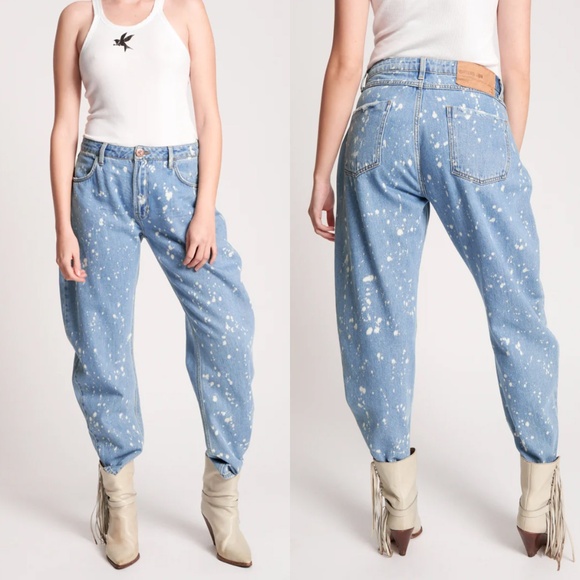 ONE TEASPOON Crusaders High Waist Denim Jeans Distressed, Royal Salt Size 32 NWT - Picture 1 of 17